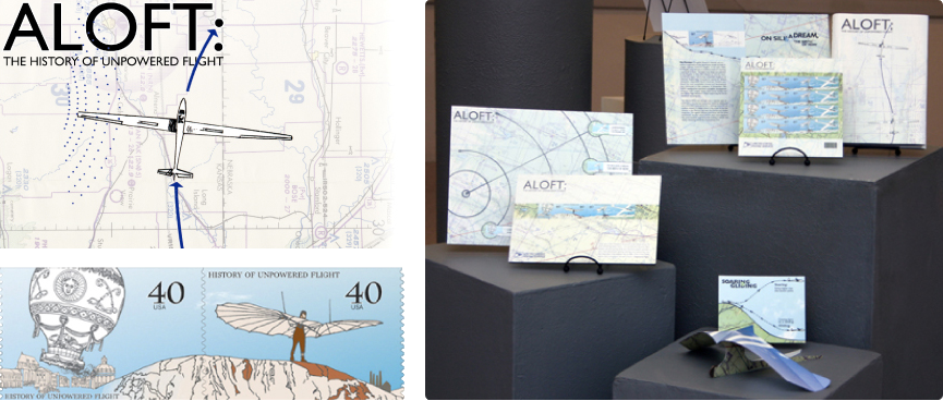 Aloft stamp set museum display and close-up